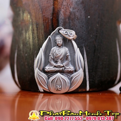 Mặt Dây Chuyền Bạc Thái 999 Phật Bản Mệnh Tuổi Mùi - Tuổi Thân ( Phật Đại Nhật Như Lai)